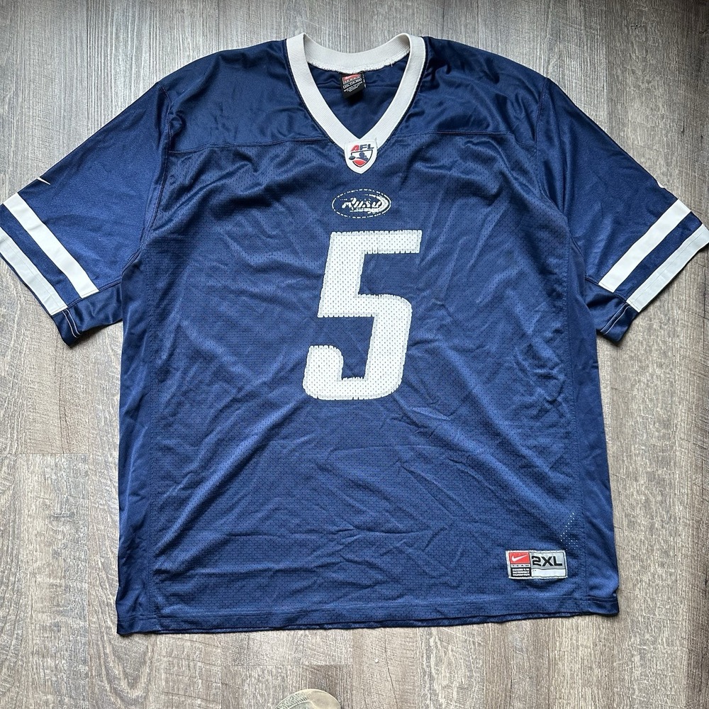 Vintage Nike AFL Chicago Rush Blue White Football Team Jersey Mens XXL